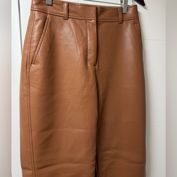 Babaton Brown Wide-Leg Vegan Leather Pants - Picture 7 of 7